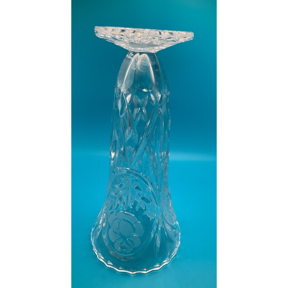 Grandma Core 8.5" Lead Crystal Vase Hand-Cut 8.5" Tall Rose Bud Design VTG - Picture 2 of 5